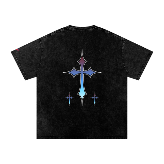 Snow Washed Oversized Cotton T-Shirt