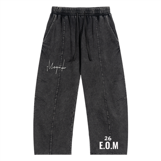 Snow Wash Drawstring Cotton Pants