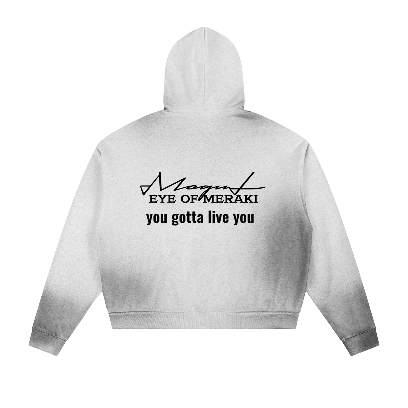 Sun Fade Frayed Raw Edge Fleece Zip Hoodie